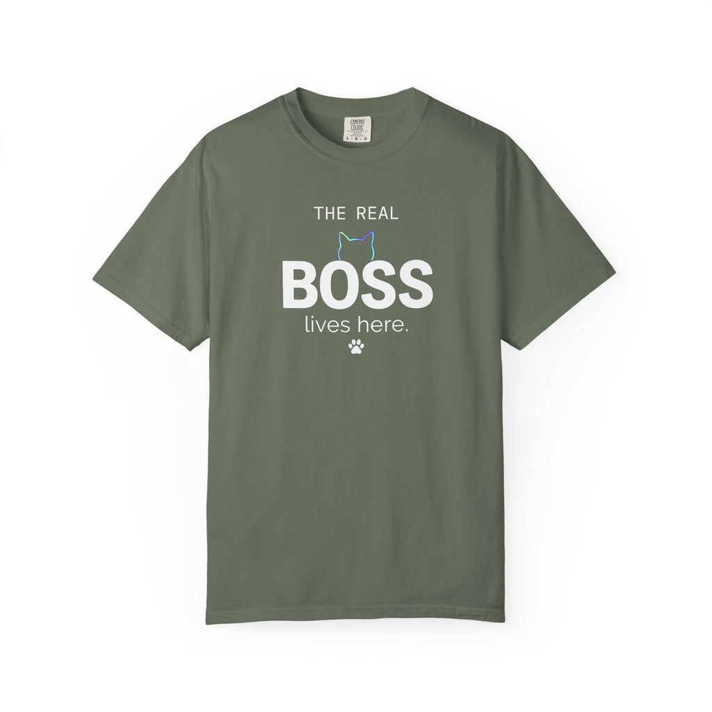 Green t-shirt with 'SAUSAGE' printed on it against a white background