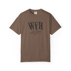 Brown t-shirt with 'Dinks & Kisses' graphic design on a white background